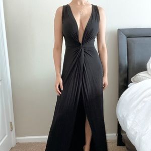 Plunging Black Maxi